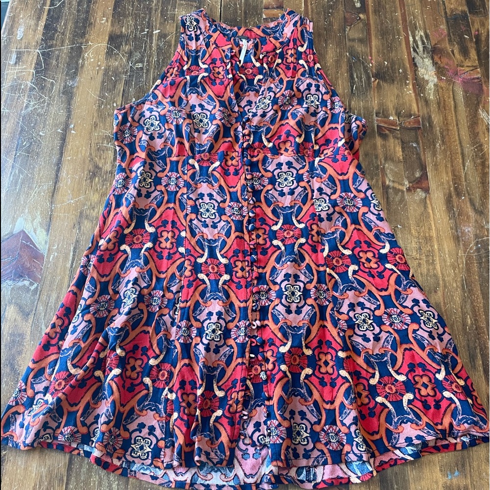 Free People sleeveless button front dress size 2